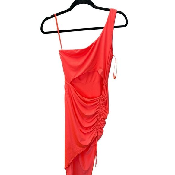 Superdown Alanie Neon Pink One-Shoulder Cutout Maxi Dress Size M - Picture 9 of 13
